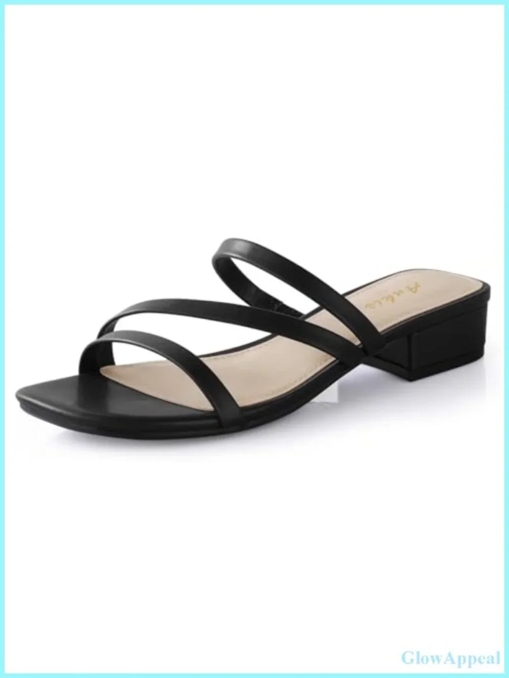 Strappy Square Open Toe Low Chunky Block Heel Sandals Slip On Mules Women's